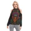 The Journey Within (All-Over Print Women's Cold Shoulder Sweatshirt)