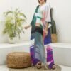 Dance Or Die (All-Over Print Women's Imitation Silk V-neck Kaftan Robe) - Image 2
