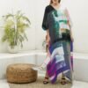 Dance Or Die (All-Over Print Women's Imitation Silk V-neck Kaftan Robe) - Image 4