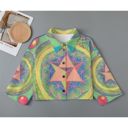 Extrasensory Perception - Self Realisation (All-Over Print Women's Cropped Jacket | 245GSM Cotton)